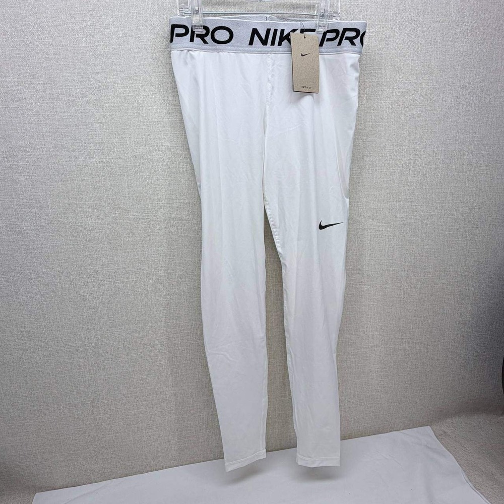 Nike Pro Dri-FIT Womens Leggings White DH4893-100 Size Medium NWT